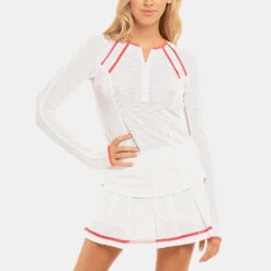 Lucky In Love The Whites Raglan Zip Long Sleeve Women's -BROOKS Store 758074 166 1